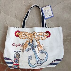 Brighton White Nautical Tote Bag